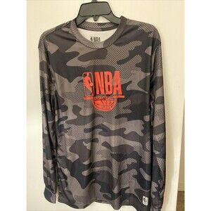 NBA Black&Grey Long Sleeve Men’s Camo Performance T-Shirt Size Medium